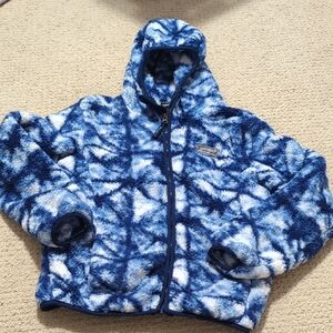 Eddie Bauer Kids Navy and White Fleece Hooded Jacket